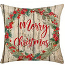 Axyaa Christmas Wreath & Truck Joy Throw Pillow Cover for Sofa, Bedroom, Car