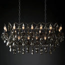 Axyaa Smoke Crystal Led Chandelier for Kitchen Island Dining Room