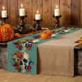 Skull Flower Table Runner: Rustic Axyaa Decor for Dining, Wedding, Party
