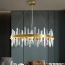 Axyaa Crystal Chandelier: Designer LED Lighting for Modern Living Spaces