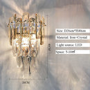 Axyaa Champagne Gold Crystal Wall Light for Bedroom and Living Room