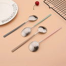 Axyaa 8Pcs Matte Cutlery Set Korean Chopsticks Dinner Spoons Dessert Spoon Flatware