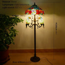 Axyaa Tiffany Stained Glass Floor Lamp for Retro Country Living Room and Bedroom