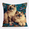 Axyaa Cat Linen Pillowcase 45x45cm for Home Décor and Comfort