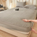 Axyaa Washed Cotton Padded Fitted Sheet - Single-Piece Mattress Protector