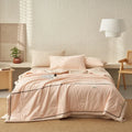 Axyaa Summer Cool Quilt Set - Washed Cotton, Solid Color, Machine Washable