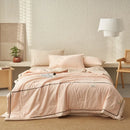 Axyaa Summer Cool Quilt Set - Washed Cotton, Solid Color, Machine Washable