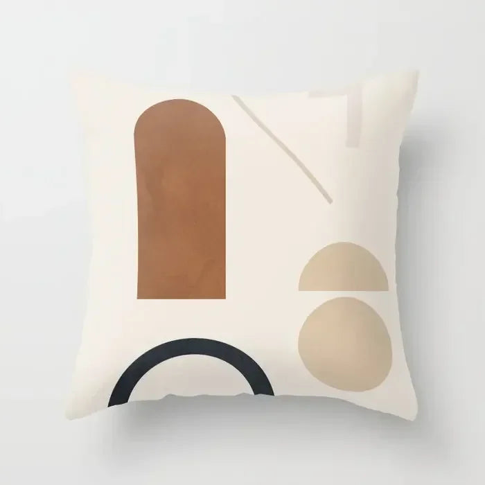 Pink Brown Geometric Pillows Case 45*45cm - Axyaa Decorative Cushions Cover