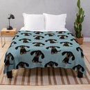 Axyaa Dachshund Dog Fleece Blanket - Lightweight Wiener Dog Throw Blanket