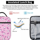 Axyaa Cute Insulated Lunch Bag - Portable Thermal Lunch Box for Girls, School, Travel