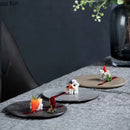 Axyaa Ceramic Striped Sushi Dessert Plate | Creative Molecular Cuisine Tableware