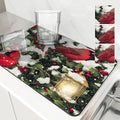 Axyaa Christmas Berry Kitchen Mat - Absorbent & Antiskid Draining Pad
