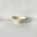 Axyaa Wave Shaped Salad Bowl Saucer, Cream Color, Dishwasher Safe