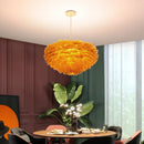 Axyaa Modern White Feather Pendant Chandelier for Bedroom & Dining Room