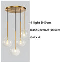 Axyaa Modern Clear Glass Globe LED Pendant Chandelier for Dining Room Kitchen Bedroom