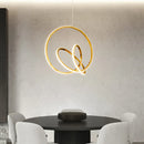 Axyaa Gold Ring LED Pendant Light Creative Circle Chandelier for Dining Room and Bar