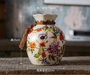 Axyaa Blessing Bag Style Ceramic Vase: New Chinese Decor for Living Room & Dining Table