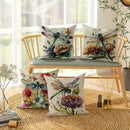 Dragonfly Floral Pattern Pillowcase x Axyaa: Living Room Sofa Chair Cushion Cover