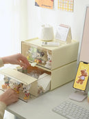 Axyaa Desktop Action Figures Storage Box with Drawers and Dust-Proof Plastic Organizer
