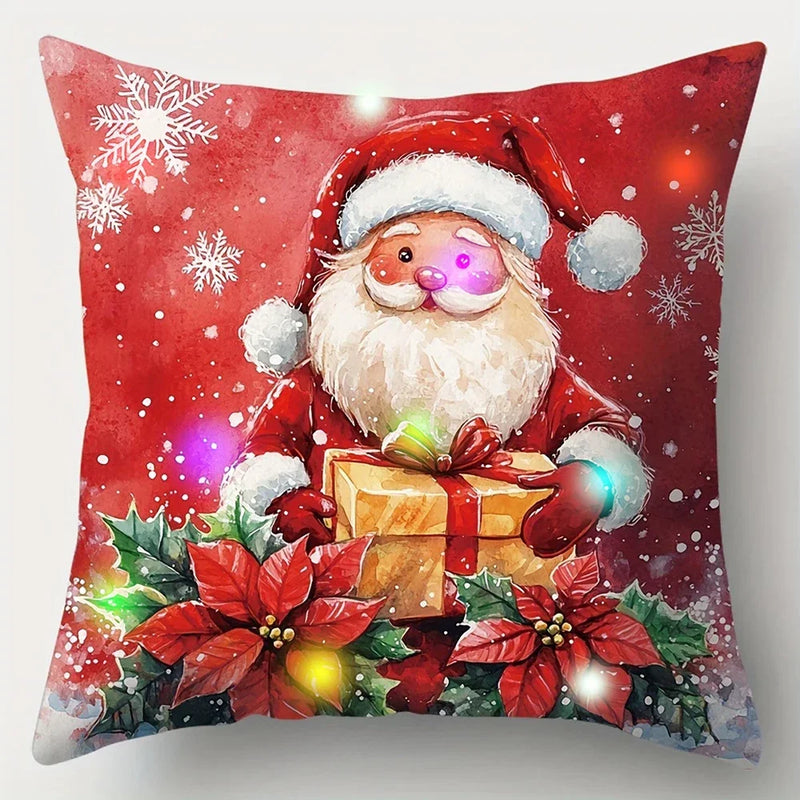Axyaa LED Light Luminous Pillowcase - Christmas Decoration & Sofa Cushion Cover