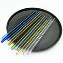 Axyaa Green Glass Straws - Reusable High Borosilicate Smoothie Cocktail Milkshake Straw