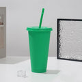 Axyaa 710ml Macaron Plastic Straw Cup - Large Capacity, Reusable, Ideal for Parties & Coffee