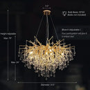 Axyaa Crystal Raindrop LED Chandelier, Elegant Home Decor Lighting Fixture