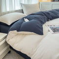 Axyaa Solid Color 4-Piece Bedding Set for Double Bed