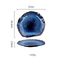 Axyaa Deep Blue Irregular Ceramic Plate Set - Household Tableware Dinnerware Tray.