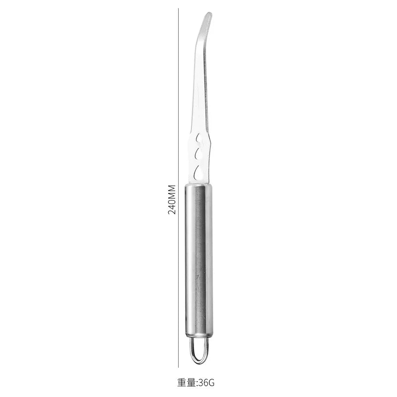 Axyaa Stainless Steel Orange Peeler Knife with Long Handle - Double-sided Blade Cutter