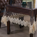 Axyaa Waterproof Clear PVC Lace Tablecloth for Dining Table Outdoor Party Decor