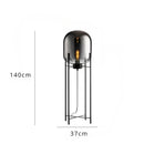 Axyaa Nordic Industrial Smoke Glass Floor Lamp