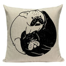 Axyaa Pug Dog Sport Symmetry Cushion Cover Pillow Case