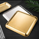 Axyaa Korean BBQ Sandwich Tray: Rectangular Golden Snack Plate for Desserts and Baking
