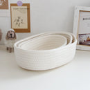 Nordic Cotton Rope Woven Organizer Box Set by Axyaa - Desktop Storage for Snacks, Keys & Cosmetics