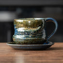 Axyaa Nordic Travel Coffee Cup & Saucer Set - Vintage Ceramic Koffie Afternoon Tea Milk Cup
