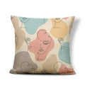 Axyaa Geometric Abstract Face Linen Cushion Cover 45x45Cm