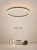 Axyaa Circle LED Ceiling Light - Dimmable Modern Minimalist Nordic Bedroom Chandelier