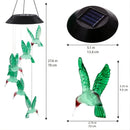 Solar-Powered Hummingbird Wind Chimes - LED Light - Outdoor Garden Decor by Axyaa