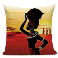 African Nation Women Portrait Pillow Cover for Home Decor by Axyaa