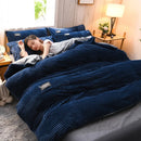 Axyaa Plush Duvet Cover Set - Cozy Winter Bedding for Double Bed