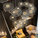 Axyaa Modern LED Lotus Leaf Chandelier with Remote for Apartment Staircase