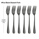 Axyaa Gold Dessert Fork Set Stainless Steel Coffee Ice Cream Cake Forks Black Cutlery