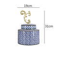 Axyaa Blue & White Porcelain Vase Jar: Classic Chinese Home Decor & Organization