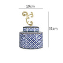 Axyaa Blue & White Porcelain Vase Jar: Classic Chinese Home Decor & Organization