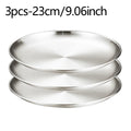 Axyaa Stainless Steel Plate Set for BBQ Barbecue and Desserts