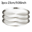 Axyaa Stainless Steel Plate Set for BBQ Barbecue and Desserts