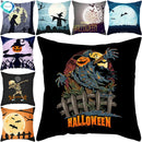 Axyaa Halloween Skull Cat Pumpkin Bat Castle Pillowcase 45x45cm