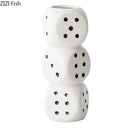 Axyaa Dice Shape Ceramic Vase for Aesthetic Room Decor and Flower Arrangement