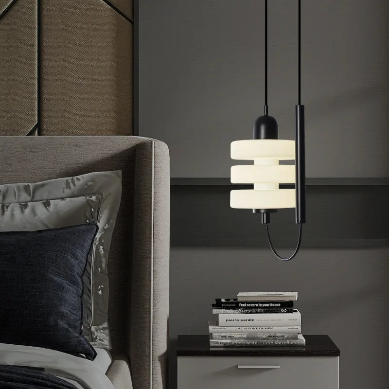 Axyaa Modern Black Glass Pendant Sconces LED Chandelier